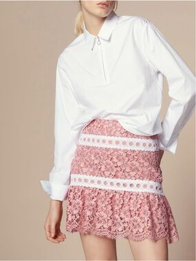 Sandro Lace Pattern Mini Skirt – Feminine Parisian Chic